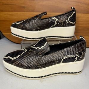 Karl Lagerfeld Paris Platform Loafers Snake Embossed Size 7